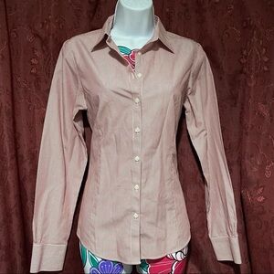 Brooks Brother Red Stripe Button Up Non-Iron Shirt